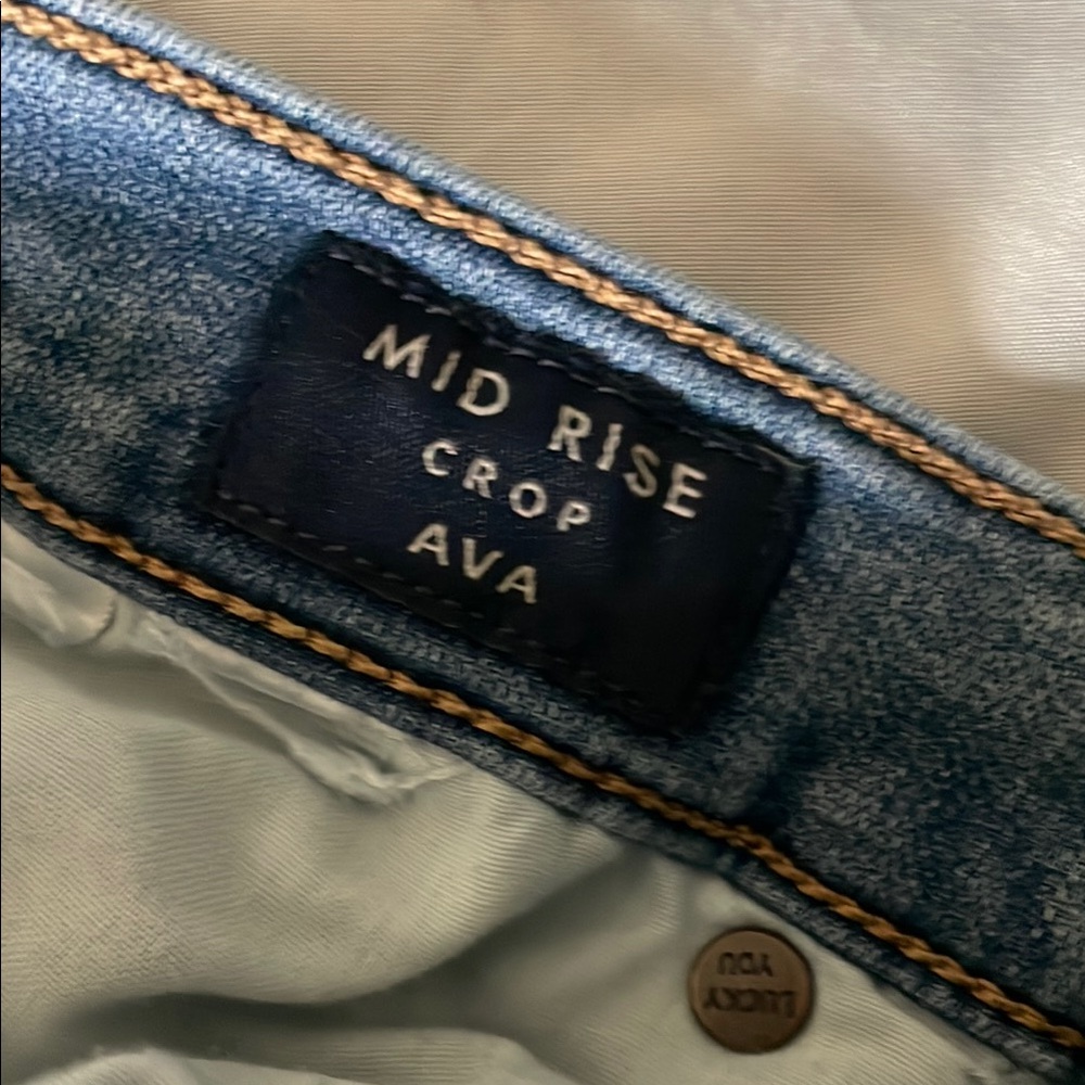 Lucky Brand Jeans Women's 6/28 Ava Mid Rise Crop Medium Blue Denim - Picture 7 of 8